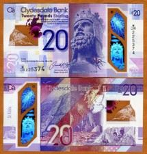 Scotland Clydesdale Bank, 20 pounds 2019 P-W229R POLYMER UNC Robert the Bruce picture