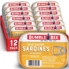 Bumble Bee Wild Caught Sardines in Mustard Sauce, 3.75 oz 12Pack picture