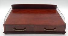Vintage Bombay Company Traditional Cherry Wood Desktop Organizer With 2-Drawers picture