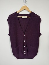 VTG Peruvian Connection 100% Alpaca Knit Vest Men L Handmade Peru Maroon Grandpa picture