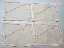 VTG Embroidered Cocktail Napkins Coaster Set of 4 