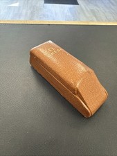 Vintage Brown Genuine Omega Watch Box 1950s Brown Leather Hinged picture