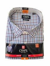 Chaps Men's Regular Fit Button Down Dress Shirt 18-18.5 x 36/37 Purple XXL / 2XL picture