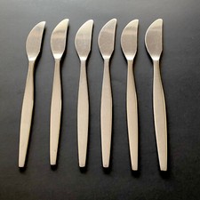 6 GENSE FOCUS dinner Knives stainless steel  flatware SWEDEN mid century mod picture