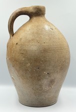 Antique Early 1800s Salt Glazed Stoneware Ovoid Jug 13