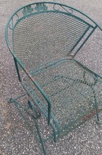 MCM MODERN RUSSELL WOODARD COIL SPRING PLATFORM SCULPTURAL STEEL WIRE CHAIR picture