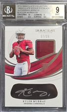 2019 KYLER MURRAY IMMACULATE COLLECTION EYE BLACK ROOKIE PATCH AUTO REB-KMU /25 picture