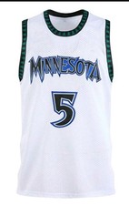 New Anthony Edwards #5 Minnesota Timberwolves White Jersey men’s large throwback picture
