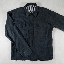 Livity Outernational Mens XL Hemp Blend Chore Jacket Charcoal Gray Y2K Retro picture