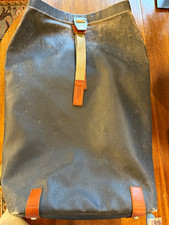 Brooks England Blue Canvas & Leather Commuter Backpack, Buckle Closure picture