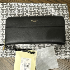 NWT $325 Moncrief London Leather Wallet Black BRIANNE ITALIAN LEATHER picture
