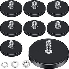 8 Pack Neodymium Magnet Rubber Coated Mounting Magnets with Bolt Nuts picture