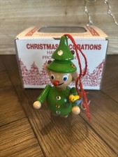 Vtg Steinbach Wooden Christmas Ornament Germany Christmas Tree Hat W Box RARE picture