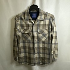 Vintage Pendleton Men’s Wool Plaid Button Up LS Shirt Brown Sz- M #6895 picture