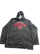 Fanatics New Jersey Devils NHL Hockey Gray Pullover Hoodie Size L picture
