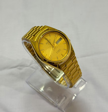 Vintage Seiko 5 Cal 7009 Automatic Golden Dial Day-Date Men’s Wrist Watch picture