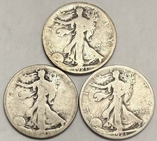 1921 P-D-S Walking Liberty Half Dollars AG-G Details picture