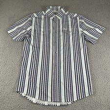 Ferrell Shirt Mens S Blue Striped Snap Button Western Cowboy Fishing Outdoors picture