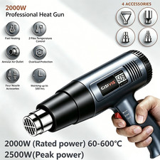 2500W Heat Gun Electric Hot Air Gun Dual Temperature LCD Display 4 Nozzles Tool picture