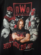 Vintage 1998 WCW nWo Wolfpac 'Run With The Pac' Wrestling T-Shirt picture