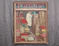 June 1934 Fortune Magazine Market Scene Cover Vintage Art Deco Advertising picture