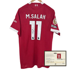 2025 26 Liverpool Salah Printed Signature Player Jersey Framed Soccer Collectibl picture