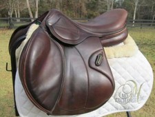 PREMIUM DARK BROWN ENGLISH CLOSE CONTACT SADDLE ECO- LEATHER HORSE RIDING SADDLE picture