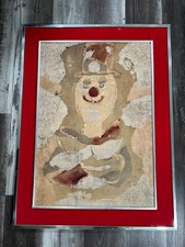 Vintage 1972 Framed Clown Artwork – Large Decorative Wall Art picture