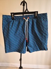 SWIMS Men's Medium Blue Patterned Swim Shorts with Drawstring 0090 picture