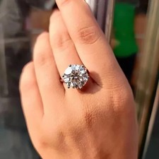 5.50Ct Round Cut Lab Created Diamond Engagement 14K White Gold FN Solitaire Ring picture