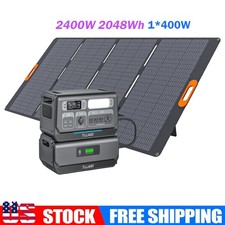 ALLWEI 2400W Portable Power Station+Extra Battery 2048Wh+400W Solar Panel picture
