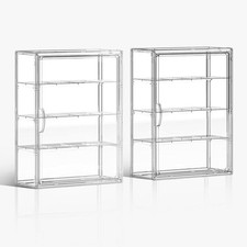3 Tiers Clear Display Case for Figures Collectibles 2 Pack Wall Mounted Hobby... picture