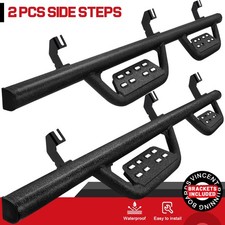 For 2007-2018 JEEP WRANGLER 4 DOOR JK Side Step BOC Running Board Nerf Bar DROP picture