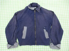 Vintage 50s Distressed Sun Faded Navy Blue Houndstooth Rockabilly Ricky Jacket M picture