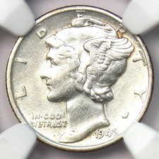 1942/1 Mercury Dime 10C - Certified NGC AU Details - Rare Overdate Variety Coin picture