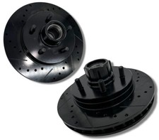 1988-98 Chevy/GMC 3100 OBS Drilled & Slotted Rotors BLACK (PAIR) 1.25