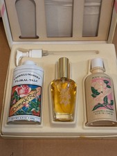 Vintage Caswell-Massey Damask Rose Gift Set - Talc, Lotion & Cologne - CIB Rare picture