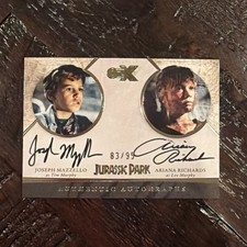 Cryptozoic CZX Jurassic Park Autograph Joseph Mazzello & Ariana Richards #89/95 picture