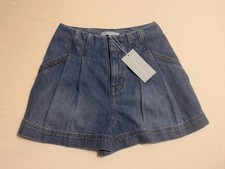NWT*Antonio Melani  size 0 Blue Denim Shorts, High Rise, Pleated Pockets picture