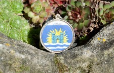 NICE VINTAGE ENAMEL AUTOMOBILE CAR KEYCHAIN # UMTALI SIMBABWE MANICALAND picture