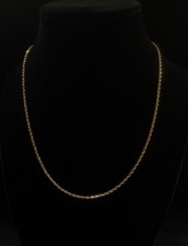 14K Yellow Gold Rope Chain Necklace 4.7g Classic Twisted Rope picture