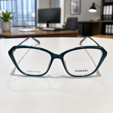 Chanel Rectangular, Cat-Eye Blue-Green Frame (Authentic) 51,16,144,Stretchable picture