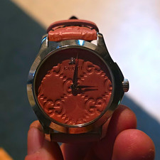 Gucci G-Timeless Quartz 38mm Pink Dial Strap Silver Steel Case 50m picture