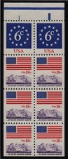 1981 Flag Anthem Sc 1892 1893a booklet pane of 8 MNH plate number 1 picture