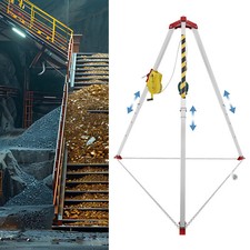 2600lbs Safety Confined Space Tripod Rescue Tripod Winch Adjustable 5.2-8ft Legs picture