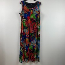 Attitudes by Renee Tropical Maxi Dress Size XL Sleeveless Split Front picture