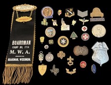 Lot of 31 Antique/Vintage RARE & COLLECTABLE Stick Pins/Charms/Orgs Etc. picture