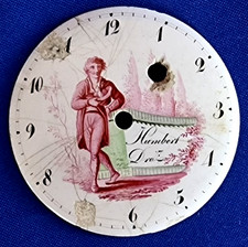 Humbert Droz-XIII°Siecle Antique Enameled Porcelain Dial Pocket Watch picture