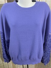 Women’s Cato’s 22/24 Plus Lavender Sequins Long Sleeves Pullover Soft Blouse NWT picture