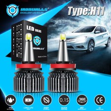 6-Sided H11 LED Headlight Bulbs White 6500K Low Beam Conversion Kit Super Bright picture